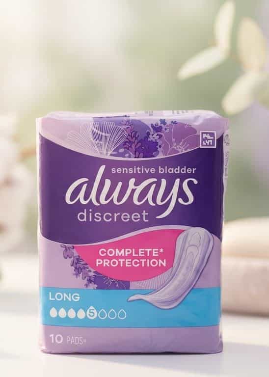 Always Discreet Sensitive Bladder · Long packaging with accessible NaviLens code