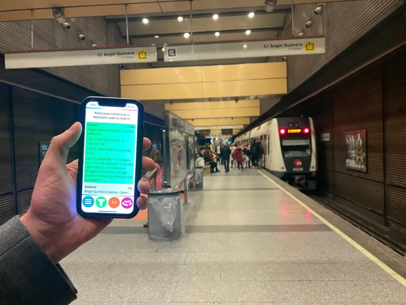 Metrovalencia · Àngel Guimerà — FGV führt NaviLens an ihrem 5-Umstiegsbahnhof ein (L1·L2·L3·L5·L9) — València