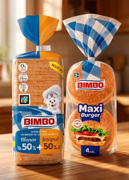 Envase de Bimbo Pan de Molde 50-50 · Entenmann's con código NaviLens accesible
