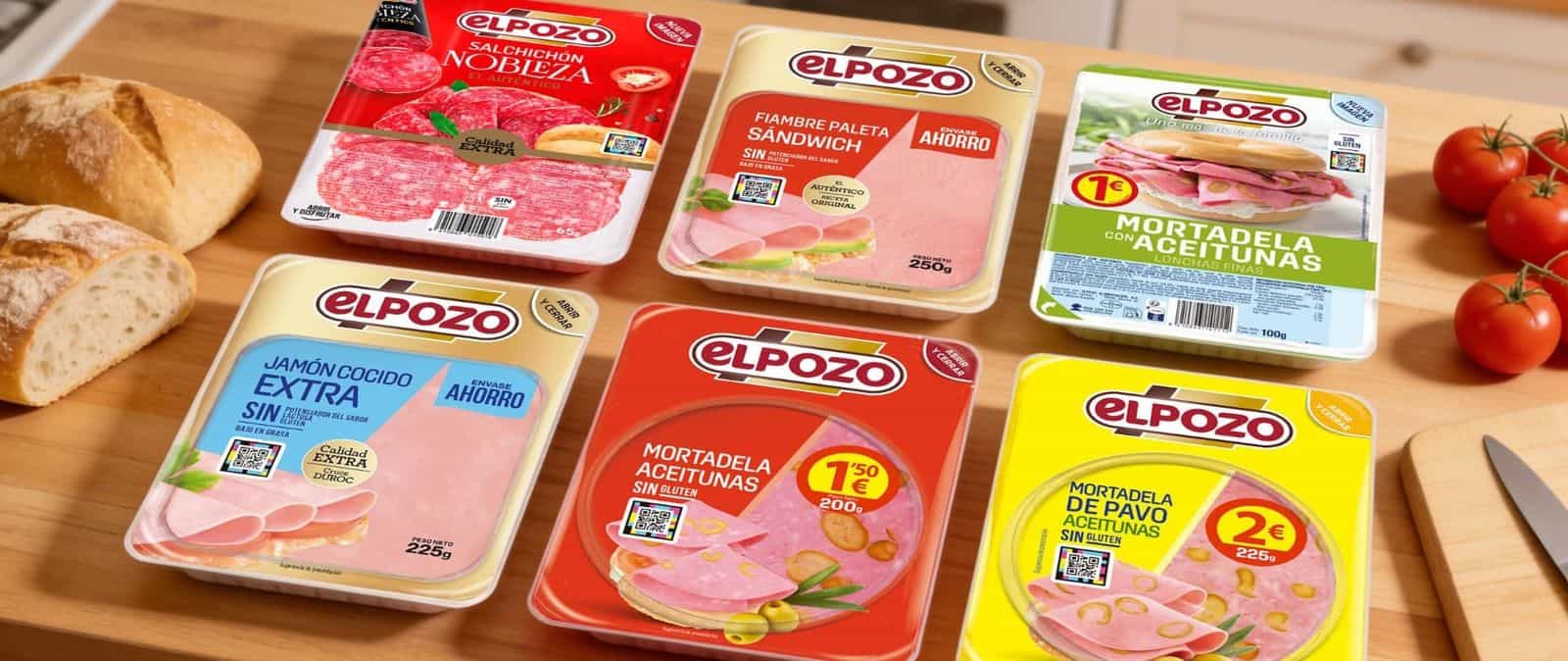 Affettati ElPozo Extratiernos con codice NaviLens stampato sulla confezione per persone cieche e ipovedenti.