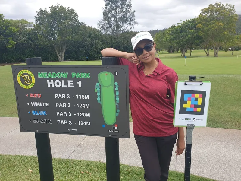 World Blind Golf · Meadow Park — Tee See, golf accessible avec NaviLens — Gold Coast (QLD)