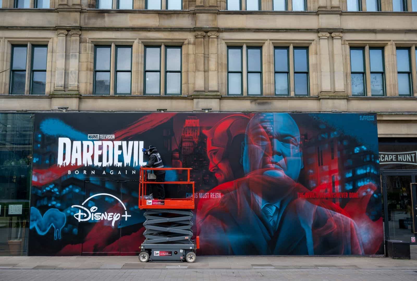 Disney+ × RNIB · Daredevil — Insane51 dipinge il murale dal vivo