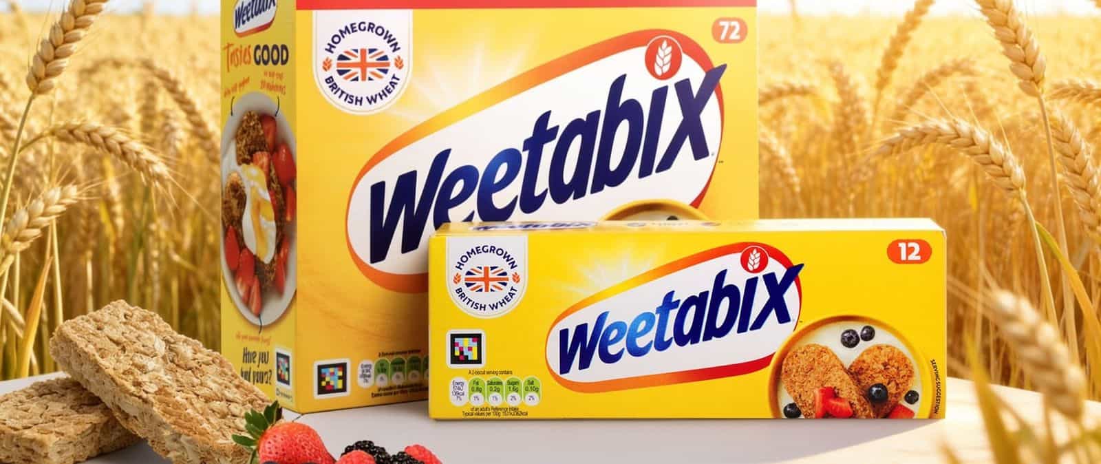 Confezione Mega Pack 72 di Weetabix Original con il codice NaviLens stampato per persone cieche.