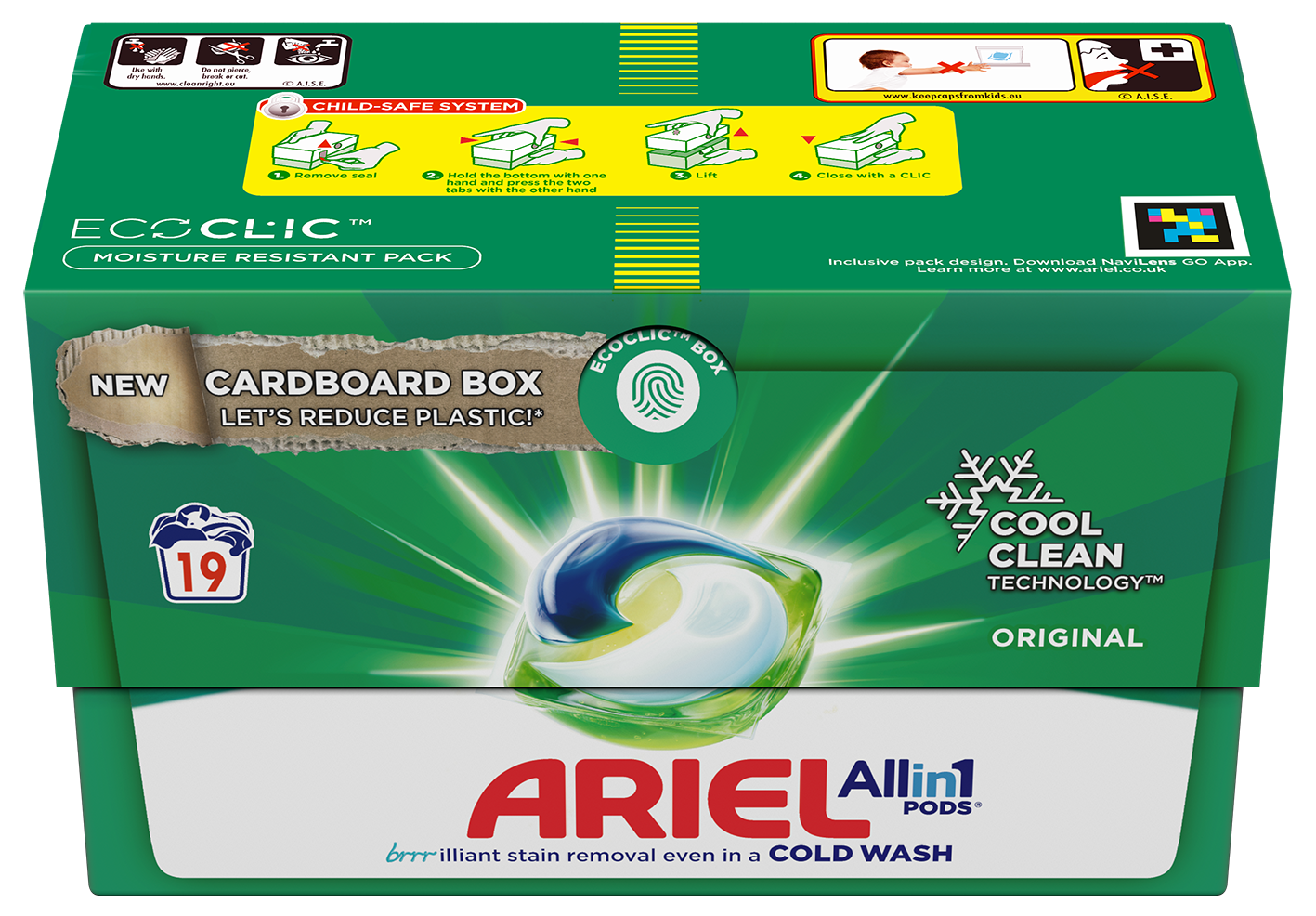 Nueva caja de cartón ECOCLIC® de Ariel